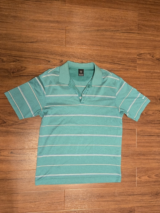 Nike Other - Nike Golf Green Striped Cotton Polo Mens Size Large